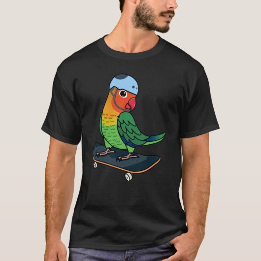 Skateboarding Parrot I Fischers Lovebird T-shirt (Voorkant)