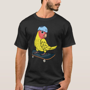 Skateboarding Parrot I Peach face Yellow Lutino L T-shirt
