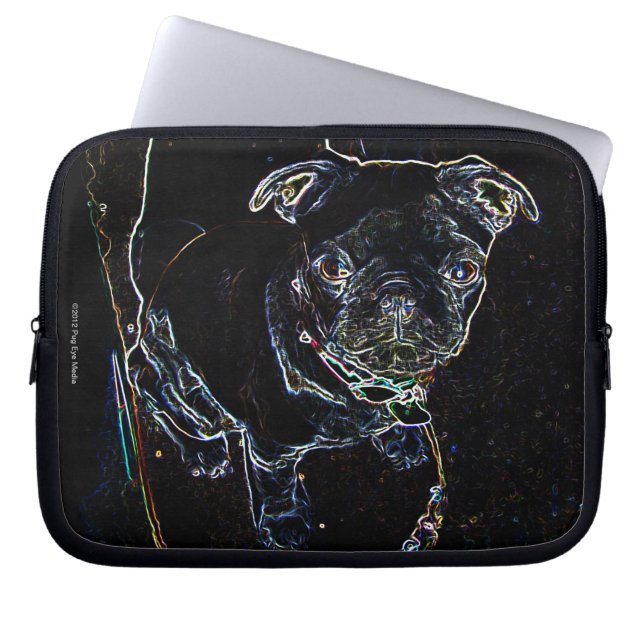 Skateboarding Pug-Hoesje voor laptop Sleeve (Voorkant)