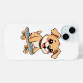 Skateboarding Puppy 🛹 Cute Dog Cartoon T-Shirt De Case-Mate iPhone Case (Achterkant (horizontaal))