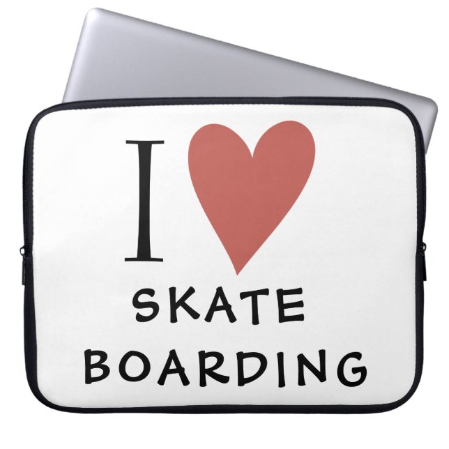 Skateboarding Red Heart Laptop Sleeve (Voorkant)