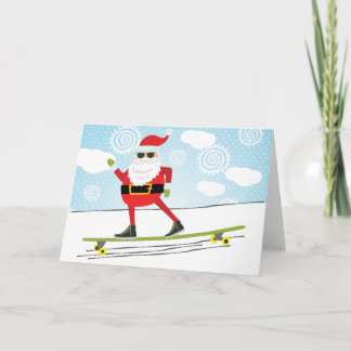 Skateboarding Santa Card Feestdagen Kaart