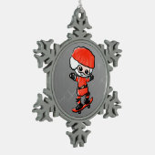 Skateboarding Santa Tin Sneeuwvlok Ornament (Links)