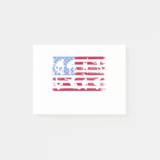 Skateboarding Schaats Board American Flag Post-it® Notes (Voorkant)