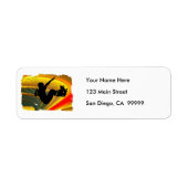 Skateboarding Silhouette in de Bowl Etiket (Voorkant)