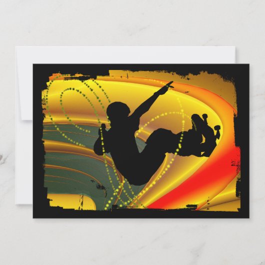 Skateboarding Silhouette in de Bowl Kaart (Voorkant)