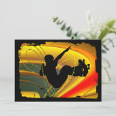 Skateboarding Silhouette in de Bowl Kaart (Staand voorkant)