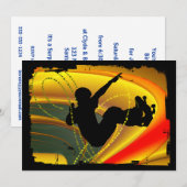 Skateboarding Silhouette in de Bowl Kaart (Voorkant / Achterkant)