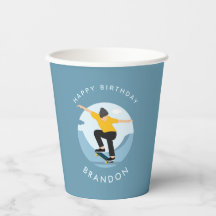 Skateboarding Silhouette Name Kids Birthday