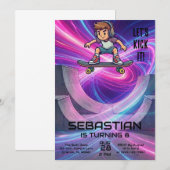 Skateboarding | Skater Birthday Party Kaart (Voorkant / Achterkant)