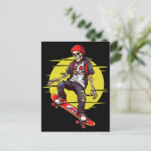 Skateboarding Skeleton Briefkaart (Staand voorkant)