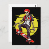 Skateboarding Skeleton Briefkaart (Voorkant / Achterkant)