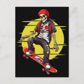 Skateboarding Skeleton Briefkaart (Voorkant)