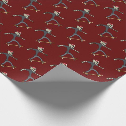 Skateboarding Skeleton Cadeaupapier (Hoek)