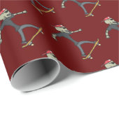 Skateboarding Skeleton Cadeaupapier (Rol Hoek)