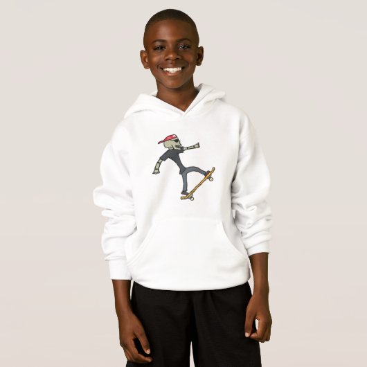 Skateboarding Skeleton Hoodie (Voorkant volledig)