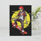 Skateboarding Skeleton Kaart (Staand voorkant)