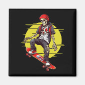 Skateboarding Skeleton Magneet (Voorkant)