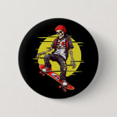 Skateboarding Skeleton Ronde Button 5,7 Cm (Voorkant)