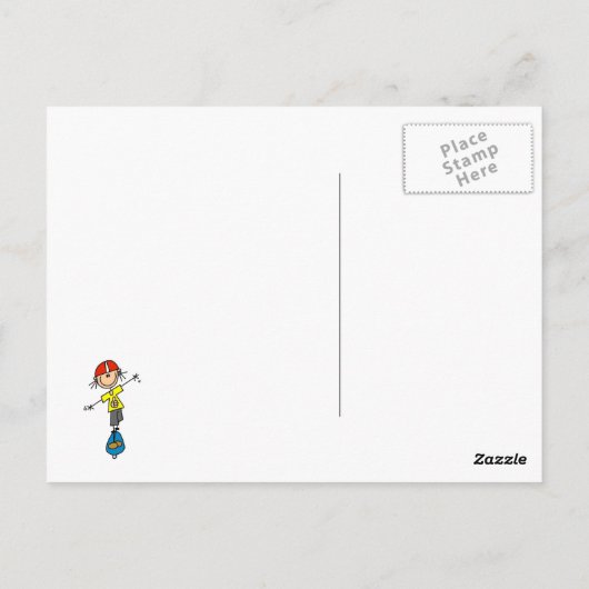 Skateboarding Stick Figuur Briefkaart (Achterkant)