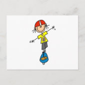 Skateboarding Stick Figuur Briefkaart (Voorkant)