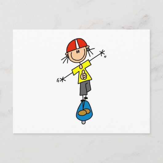Skateboarding Stick Figuur Briefkaart (Voorkant)