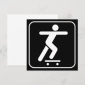 Skateboarding Symbooluitnodiging Kaart (Voorkant / Achterkant)
