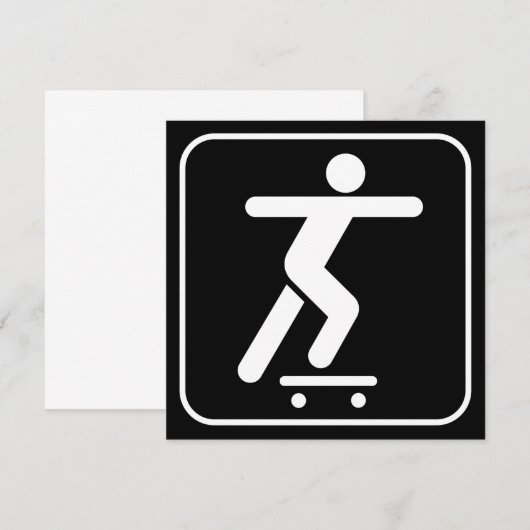 Skateboarding Symbooluitnodiging Kaart (Voorkant / Achterkant)