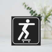 Skateboarding Symbooluitnodiging Kaart (Staand voorkant)