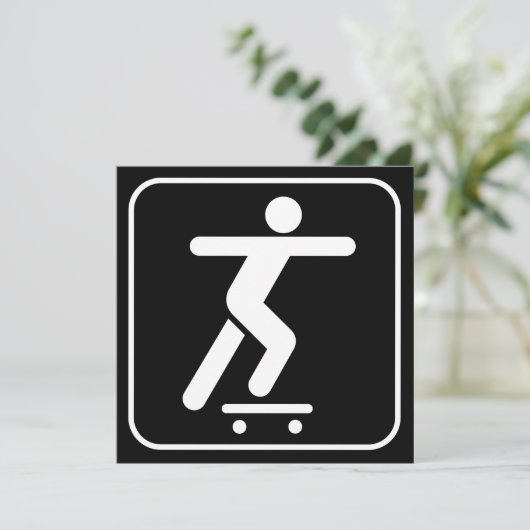 Skateboarding Symbooluitnodiging Kaart (Staand voorkant)