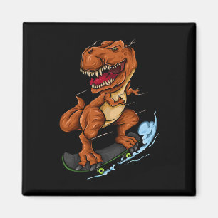 Skateboarding T-rex - Schattige Trex Dinosaur Skat Magneet