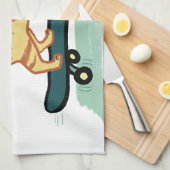 Skateboarding Tabby Cat Theedoek (Quarter Fold)