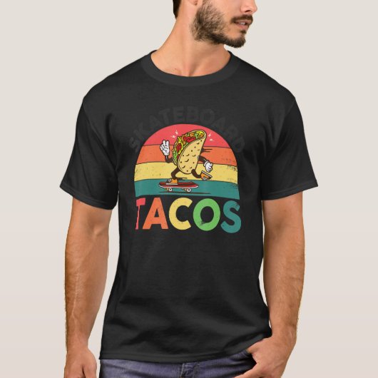 Skateboarding Tacos   Cute Taco Skater T-shirt (Voorkant)