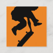 Skateboarding Theme Cool  Vierkante Visitekaartje (Achterkant)