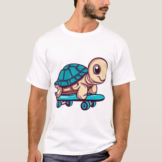 Skateboarding Turtle T-shirt (Voorkant)