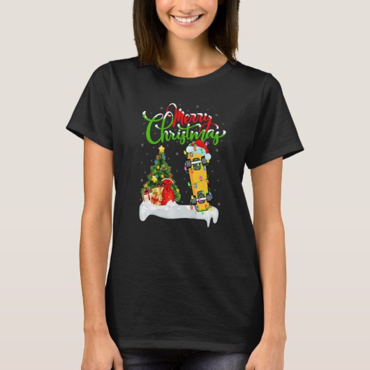 Skateboarding  Xmas Decorations Skateboarding Chri T-shirt (Voorkant)