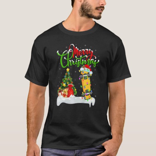Skateboarding  Xmas Decorations Skateboarding Chri T-shirt (Voorkant)