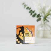 Skateboardinstructeur | Actieve sport Vierkante Visitekaartje (Staand voorkant)