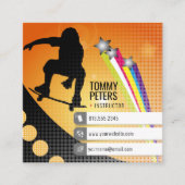 Skateboardinstructeur | Actieve sport Vierkante Visitekaartje (Voorkant)