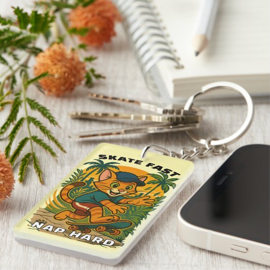 Skateboardkat Sleutelhanger (Voorkant Rechts)