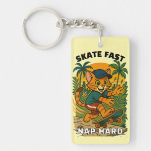 Skateboardkat Sleutelhanger