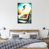 Skateboardlegende - Dynamische sportkunst - Stedel Canvas Afdruk (Insitu (Slaapkamer))