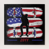SkateboardMannen - Amerikaanse vlag Legpuzzel (Verticaal)