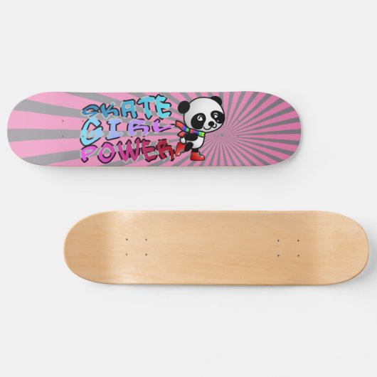 skateboardmeisje grappige teddybeer persoonlijk skateboard (Horizontaal)