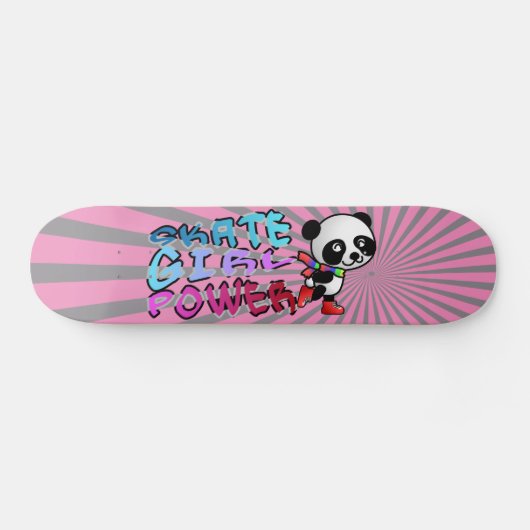 skateboardmeisje grappige teddybeer persoonlijk skateboard (Horizontaal)