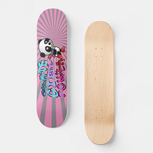 skateboardmeisje grappige teddybeer persoonlijk skateboard (Voorkant)
