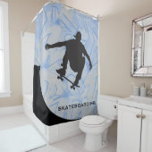 Skateboardontwerpschoeisel gordijn (In situ)
