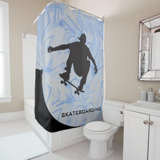 Skateboardontwerpschoeisel gordijn (In situ)