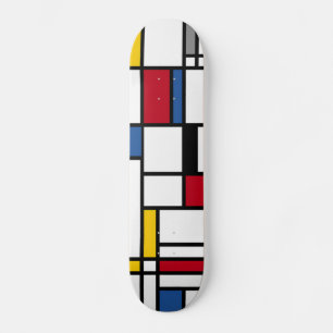 Skateboards art Piet Mondrian abstractie