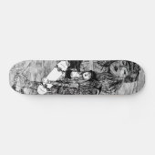 Skateboards femme tatouée style urbain sur bois (Horizontaal)